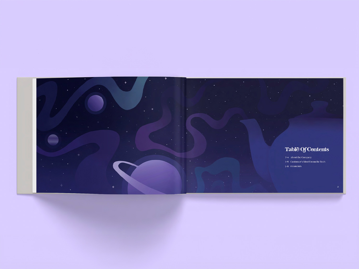 GalaxTea annual report branding illustration design