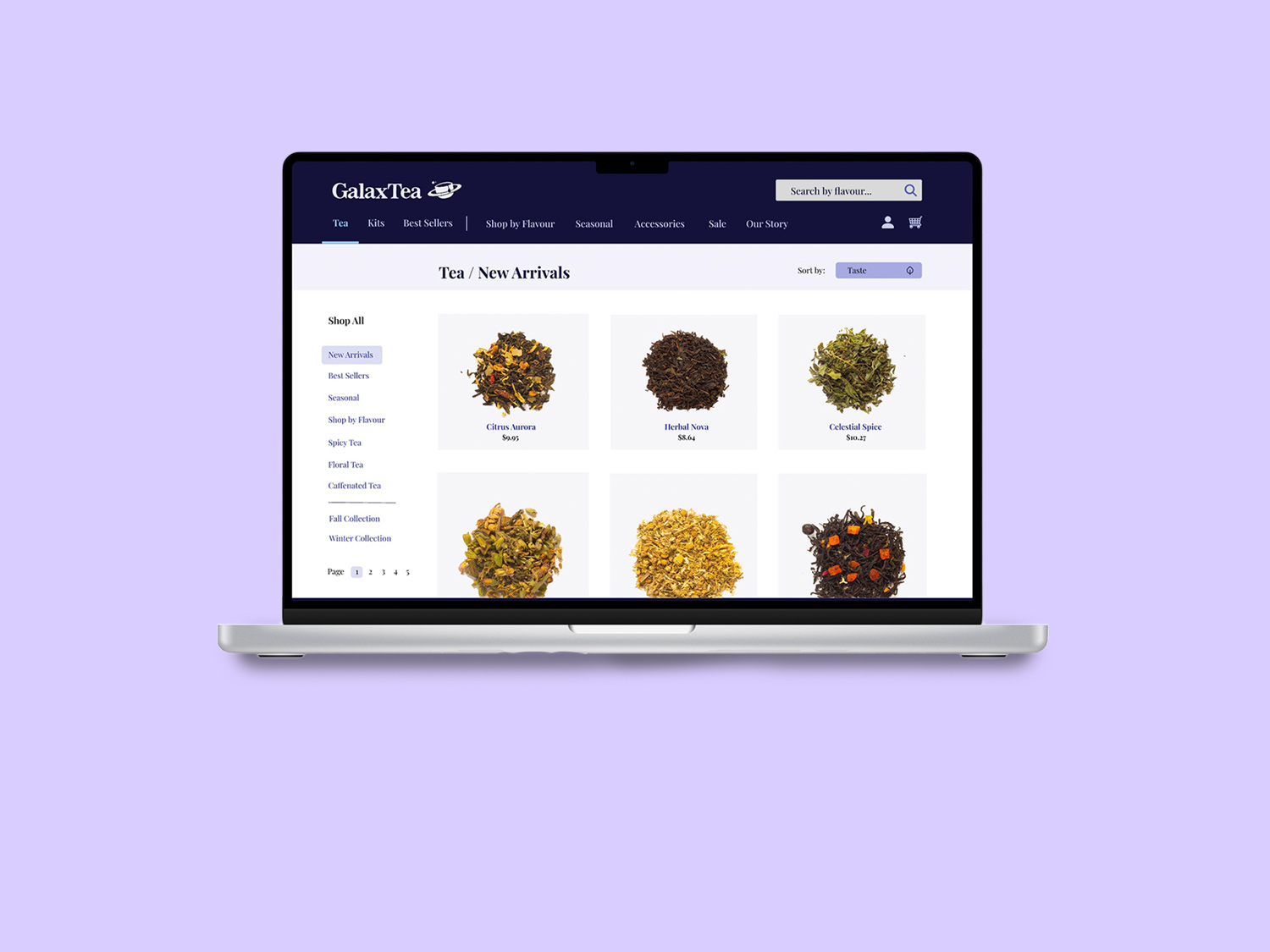 GalaxTea annual tea e-commerce website